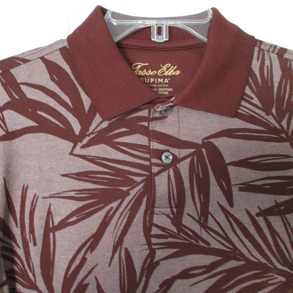 Tasso Elba Mens S/S Maroon Supima Cotton Golf Polo Shirt NWOT - Size Small - Picture 1 of 2